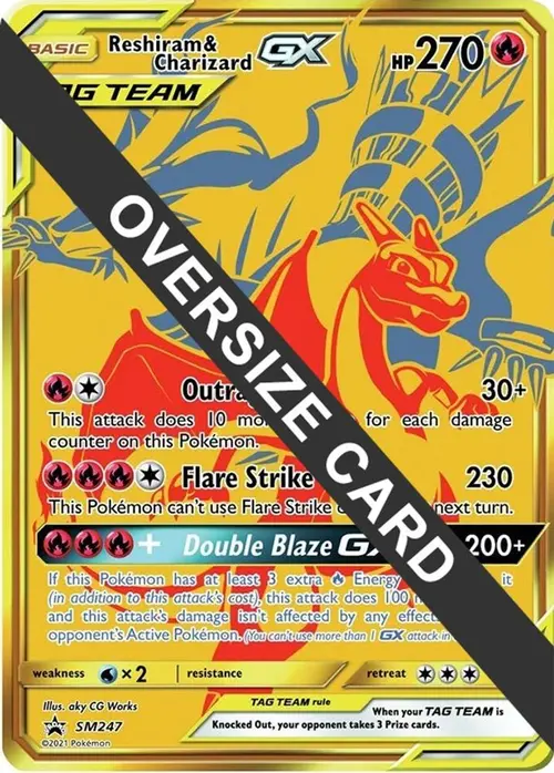 Reshiram & Charizard GX - SM247 card art