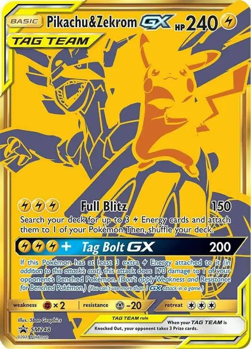 Pikachu & Zekrom GX - SM248 card art