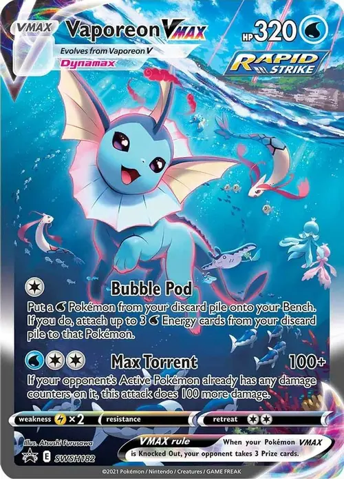 Vaporeon VMAX - SWSH182 card art