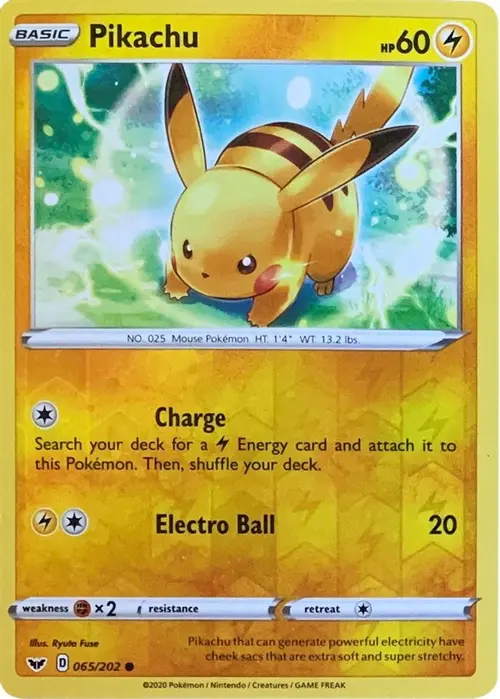 Pikachu - 065/202 (Reverse Cosmos Holo) card art