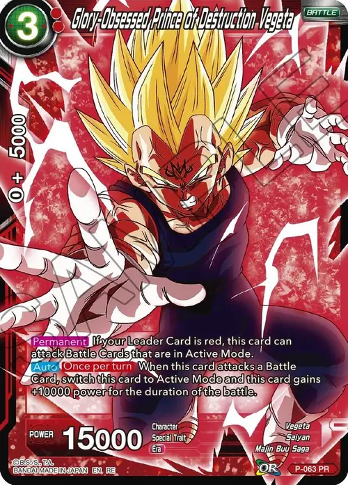 Glory-Obsessed Prince of Destruction Vegeta card art