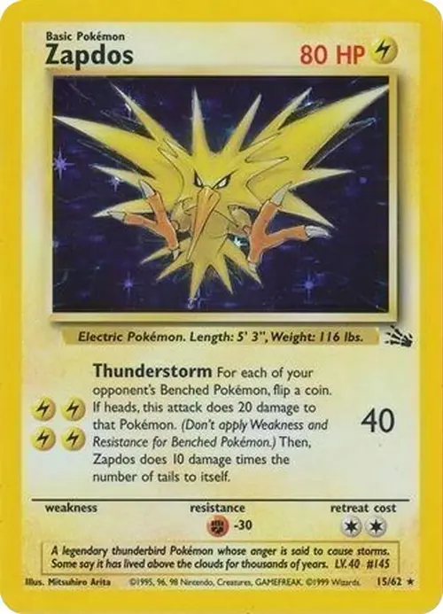 Zapdos - 15/62 (Cosmos Holo) card art