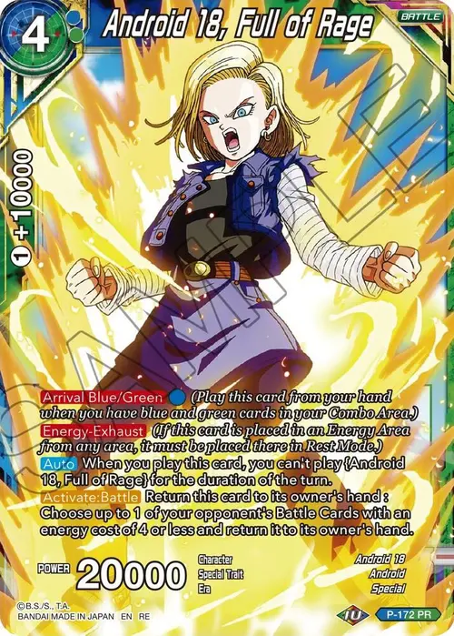 Android 18, Full of Rage card art