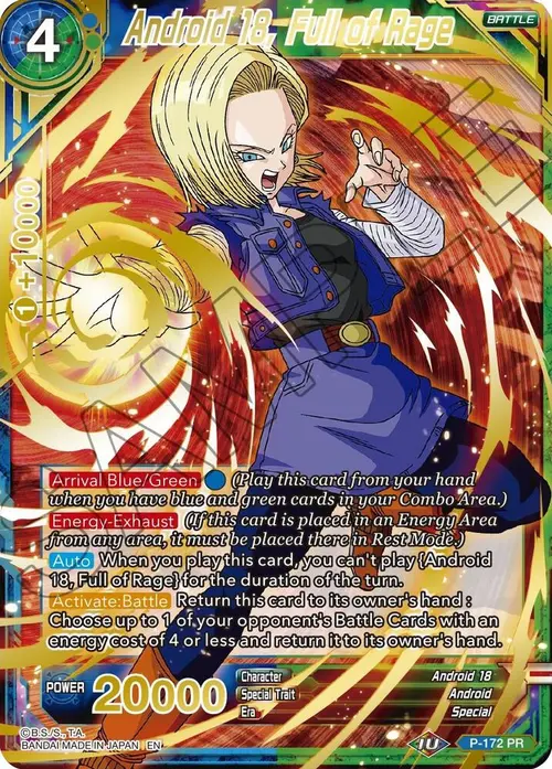 Android 18, Full of Rage (Gold Stamped) card art