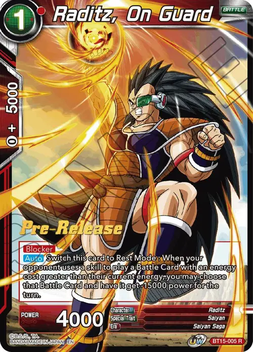 Raditz, On Guard card art