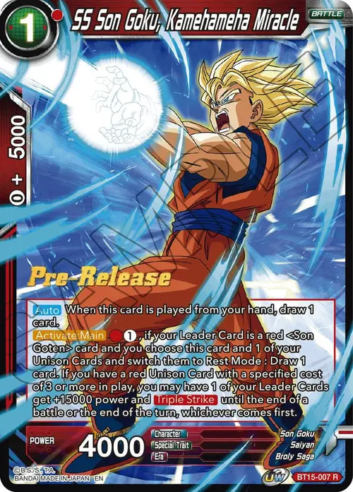SS Son Goku, Kamehameha Miracle card art