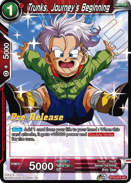 Trunks, Journey's Beginning card art