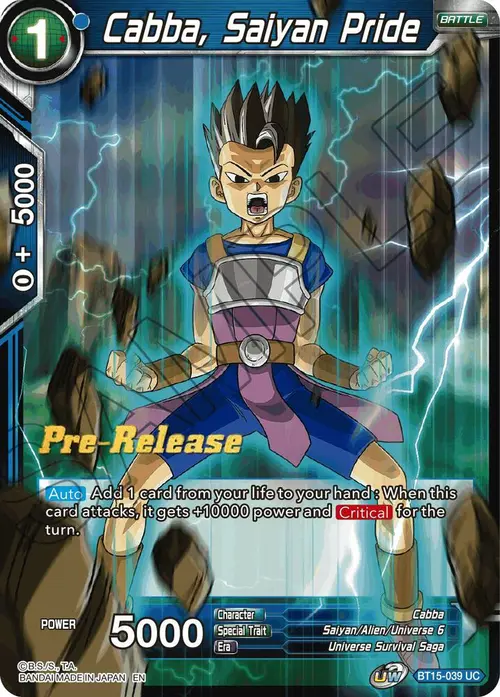 Cabba, Saiyan Pride card art