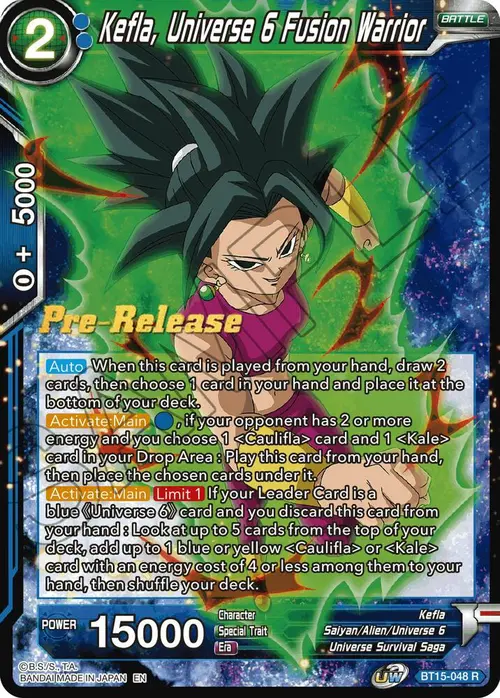 Kefla, Universe 6 Fusion Warrior card art