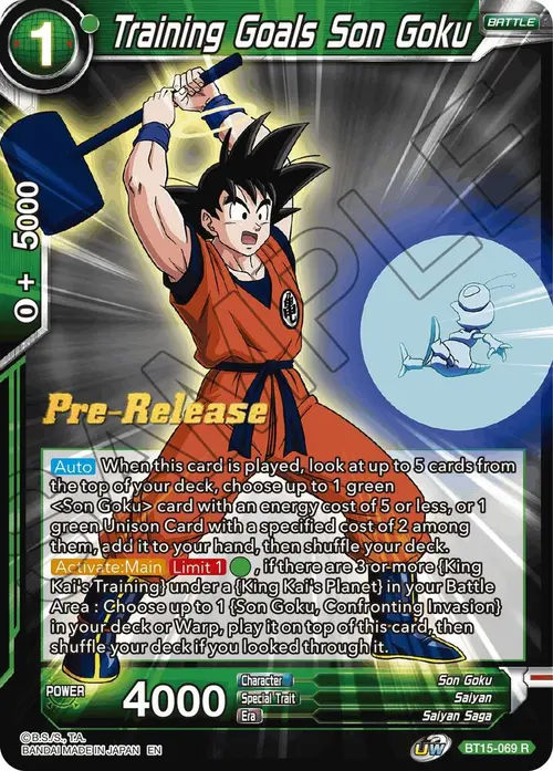 Training Goals Son Goku card art