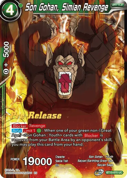 Son Gohan, Simian Revenge card art