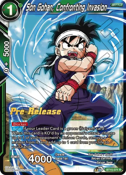 Son Gohan, Confronting Invasion card art