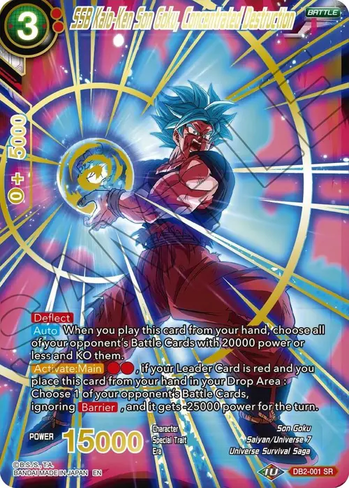 SSB Kaio-Ken Son Goku, Concentrated Destruction (Gold Stamped) card art
