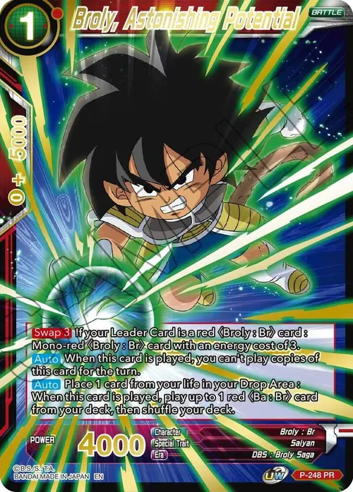 Broly, Astonishing Potential (Gold Stamped) card art