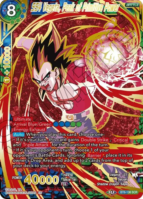 SS4 Vegeta, Peak of Primitive Power (Gold Stamped) card art