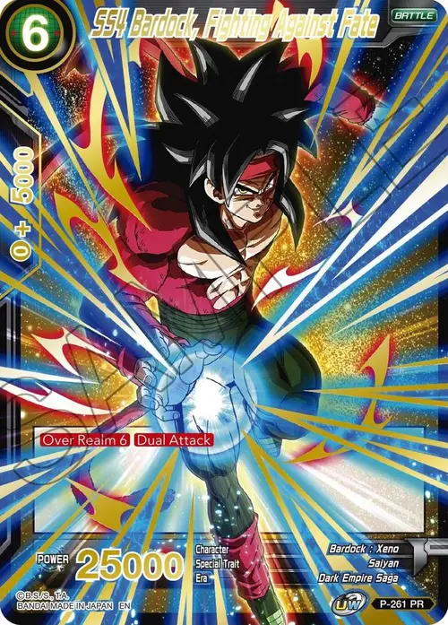 SS4 Bardock, Fighting Against Fate (Gold Stamped) card art