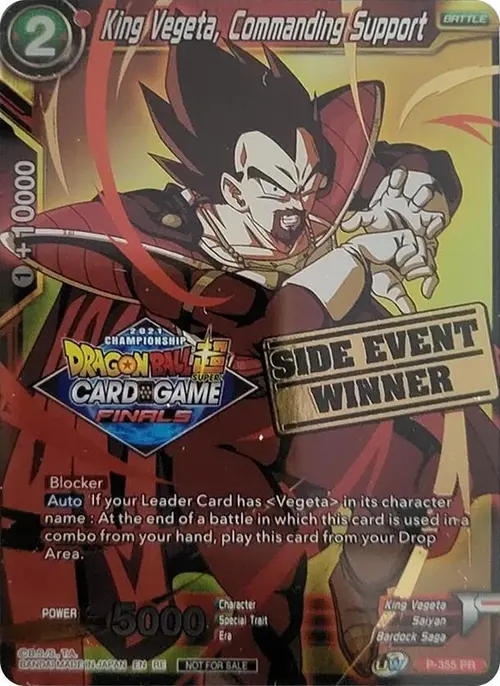 King Vegeta, Commanding Support (Championship 2021 Vault Set) (Side Event Winner) card art