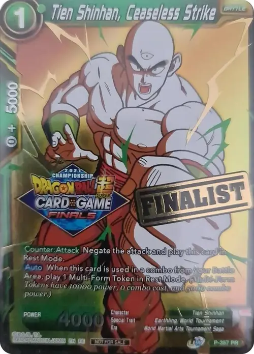 Tien Shinhan, Ceaseless Strike (Championship 2021 Vault Set) (Finalist Gold Stamped) card art