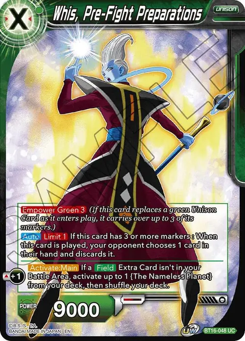 Whis, Pre-Fight Preparations card art