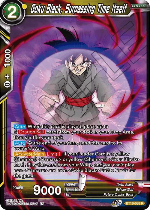 Goku Black, Surpassing Time itself card art