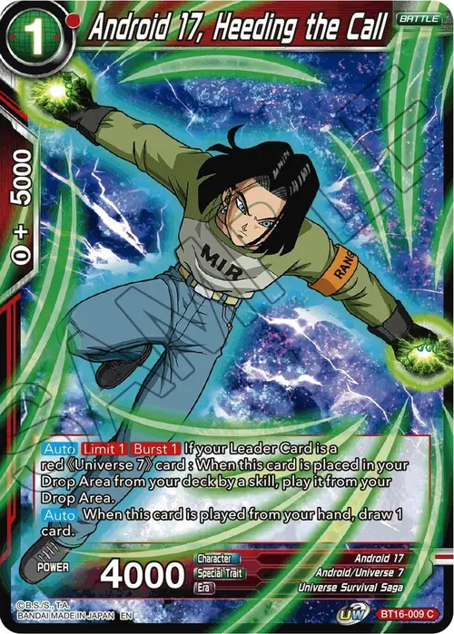 Android 17, Heeding the Call card art