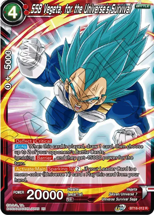 SSB Vegeta, for the Universe's Survival card art