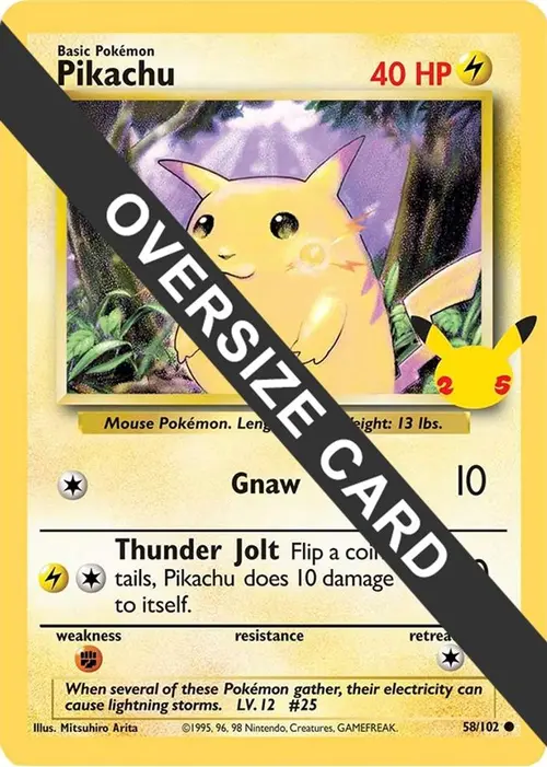 Pikachu - 58/102 (25th Anniversary) card art
