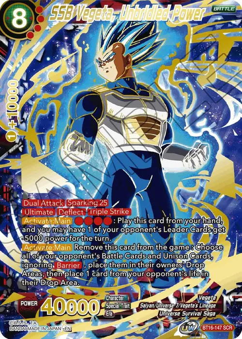SSB Vegeta, Unbridled Power card art