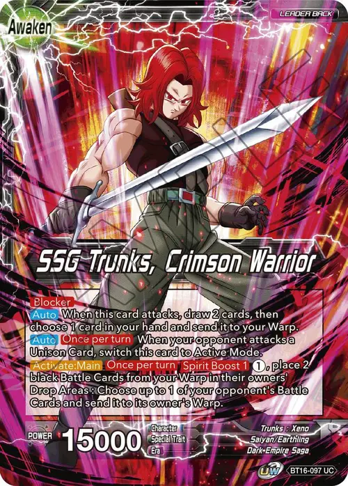 Trunks // SSG Trunks, Crimson Warrior card art