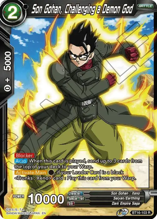 Son Gohan, Challenging a Demon God card art