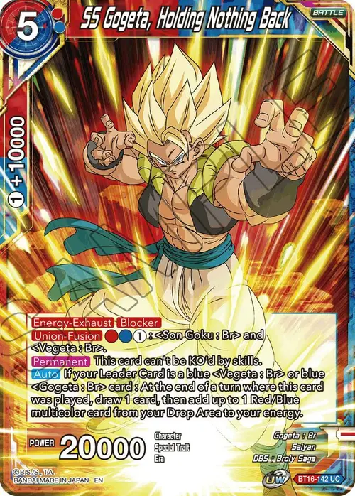 SS Gogeta, Holding Nothing Back card art