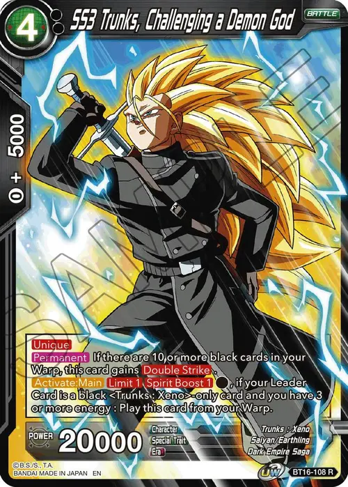 SS3 Trunks, Challenging a Demon God card art