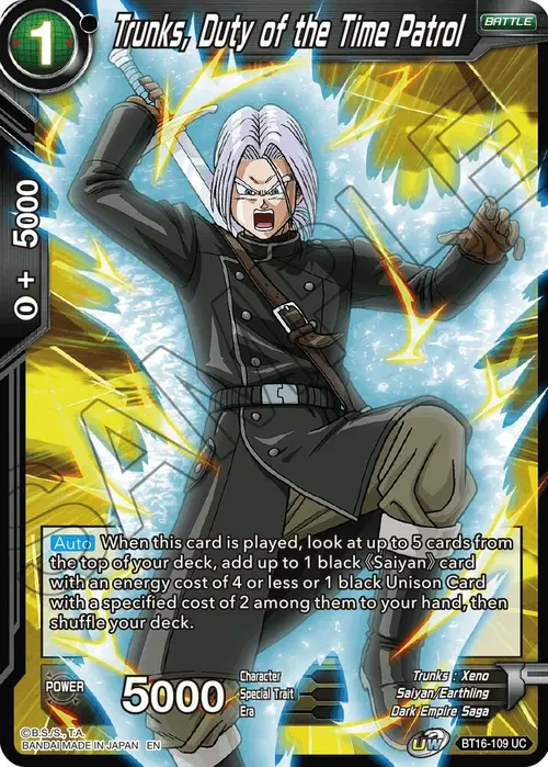 Trunks, Duty of the Time Patrol card art