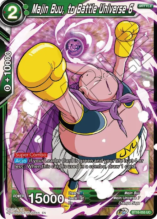 Majin Buu, to Battle Universe 6 card art