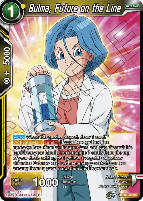 Bulma, Future on the Line card art
