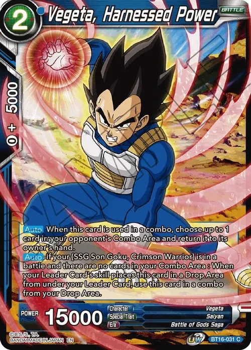 Vegeta, Harnessed Power card art