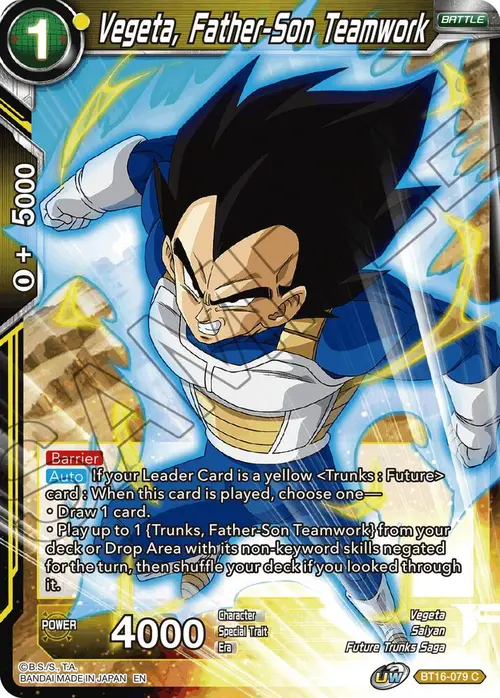 Vegeta, Father-Son Teamwork card art