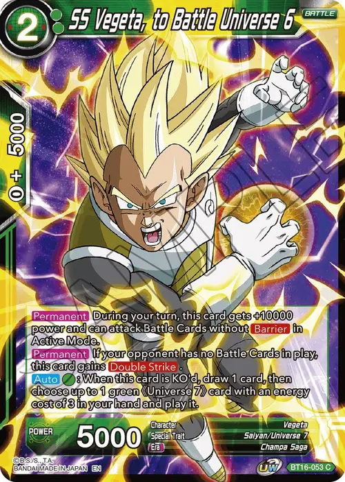 SS Vegeta, to Battle Universe 6 card art