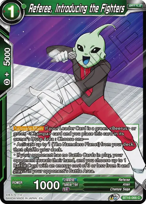 Referee, Introducing the Fighters card art