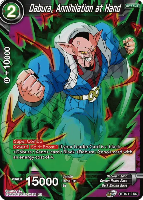 Dabura, Annihilation at Hand card art