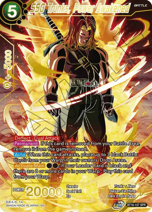 SSG Trunks, Power Awakened (SPR) card art