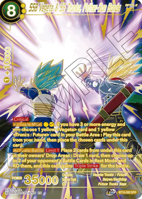 SSB Vegeta & SS Trunks, Father-Son Bonds (SPR) card art
