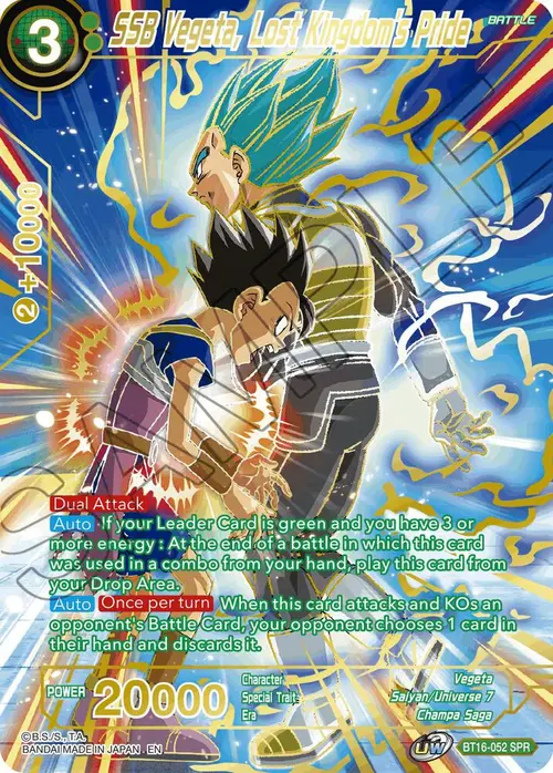 SSB Vegeta, Lost Kingdom's Pride (SPR) card art