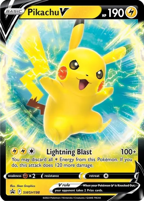 Pikachu V - SWSH198 card art