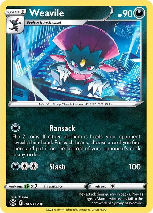 Weavile card art