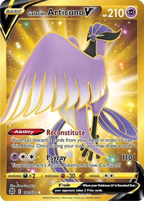 Galarian Articuno V (Secret) card art