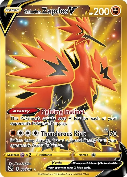 Galarian Zapdos V (Secret) card art
