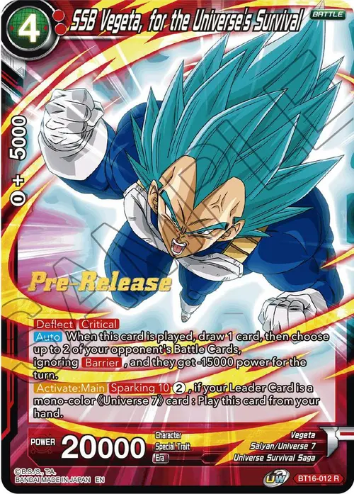 SSB Vegeta, for the Universe's Survival card art