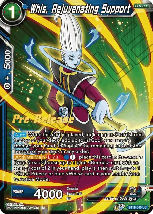 Whis, Rejuvenating Support card art