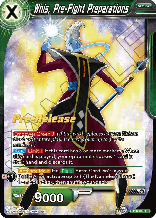 Whis, Pre-Fight Preparations card art
